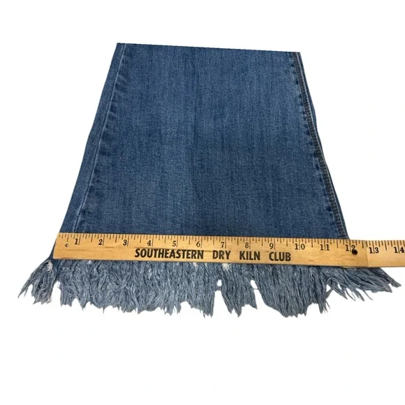 Flared frayed Womens Jeans M 8 10 Distressed Grunge Hippie bell bottom wide leg - Picture 3 of 8